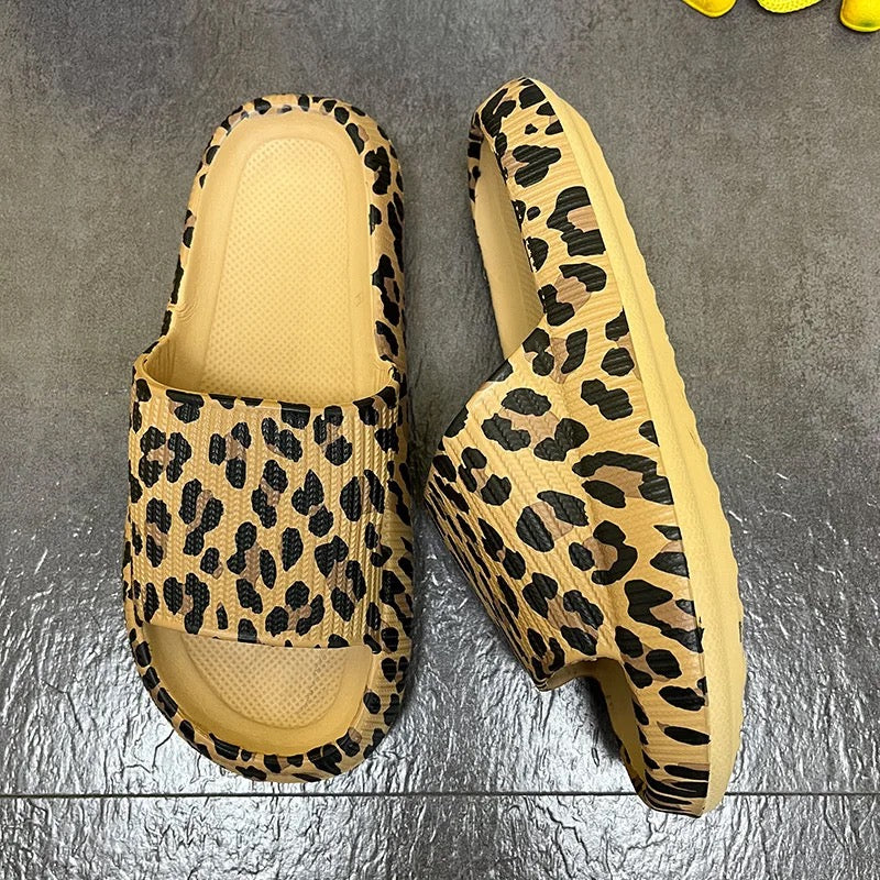Leopard Cushion Slides